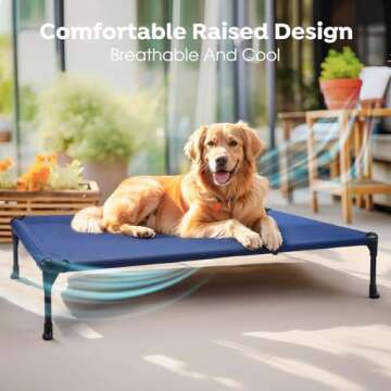 Veehoo Cooling Elevated Dog Bed for Medium Pets