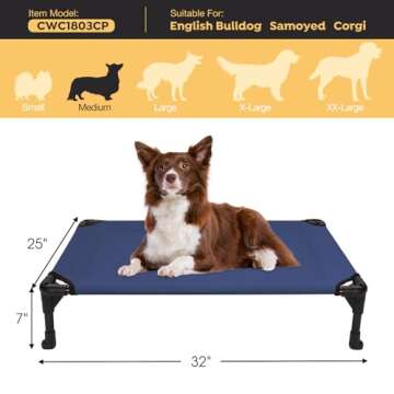 Veehoo Cooling Elevated Dog Bed for Medium Pets