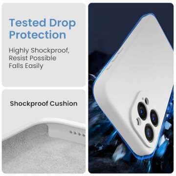 FireNova Designed for iPhone 15 Pro Max Case, Silicone Upgraded [Camera Protection] Phone Case with [2 Screen Protectors], Soft Anti-Scratch Microfiber Lining Inside, 6.7 inch, White