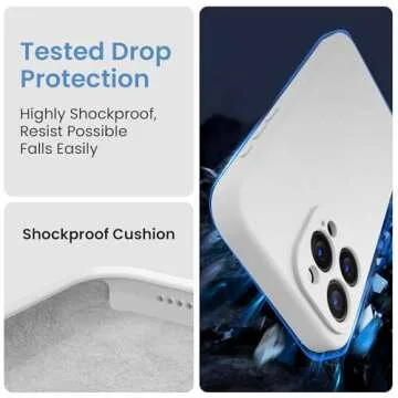 FireNova Designed for iPhone 15 Pro Max Case, Silicone Upgraded [Camera Protection] Phone Case with [2 Screen Protectors], Soft Anti-Scratch Microfiber Lining Inside, 6.7 inch, White