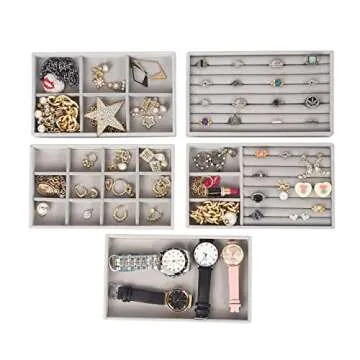 Stylish Cq Acrylic Jewelry Organizer with Velvet Trays
