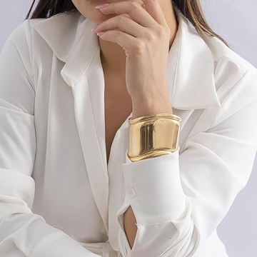 Gold Bangles for Women Non Tarnish Stylish Cuff Bracelet