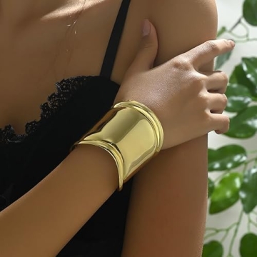 Gold Bangles for Women Non Tarnish Stylish Cuff Bracelet