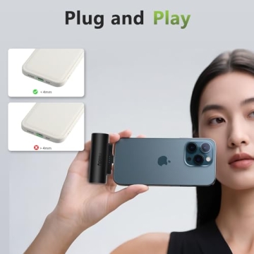 Miady Mini Portable Charger 2-Pack with Built-in USB-C Connector Fast Charging