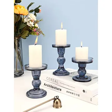 Elegant Lewondr Glass Candle Holders for Home Decor