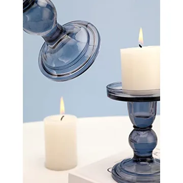Elegant Lewondr Glass Candle Holders for Home Decor