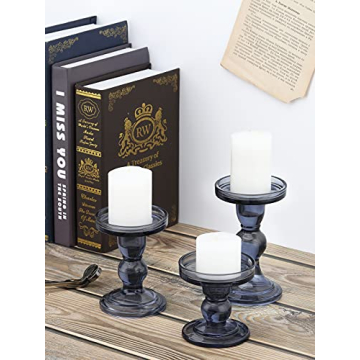 Elegant Lewondr Glass Candle Holders for Home Decor
