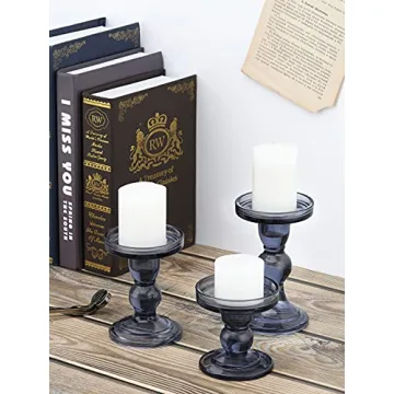 Elegant Lewondr Glass Candle Holders for Home Decor