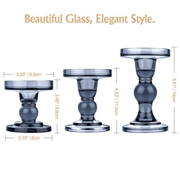 Elegant Lewondr Glass Candle Holders for Home Decor
