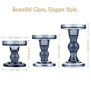 Elegant Lewondr Glass Candle Holders for Home Decor
