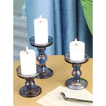 Elegant Lewondr Glass Candle Holders for Home Decor