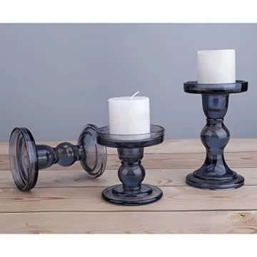 Elegant Lewondr Glass Candle Holders for Home Decor