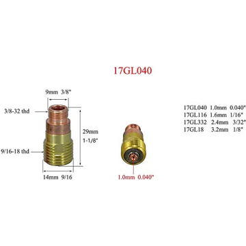 RIVERWELD TIG Gas Lens & Collet Kit for 17 18 26 Torches