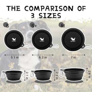 Collapsible Dog Bowls for Travel, 2-Pack Dog Portable Water Bowl for Dogs Cats Pet Foldable Feeding Watering Dish for Traveling Camping Walking with 2 Carabiners, BPA Free