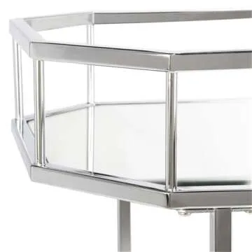 Elegant Safavieh Silva Bar Cart with Mirrored Shelves