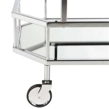 Elegant Safavieh Silva Bar Cart with Mirrored Shelves