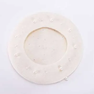 Lawliet Sweet French Womens Pearl Beaded 100% Wool Beret Cap Winter Hat Y91 (Beige)