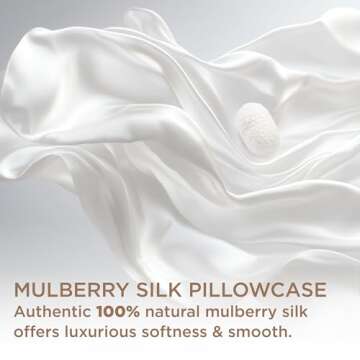 Bedsure 100% Mulberry Silk Pillowcase for Hair and Skin, Both Sided Pure Silk Pillow Cover with Hidden Zipper, Gifts for Women Men, Queen Size Single Pack,20x30 Inches
