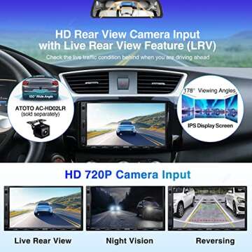 ATOTO F7 CarPlay & Android Auto Double Din Car Stereo Receiver, 7in IPS Touch Screen Car Radio Bluetooth F7G2A7SE, Mirrorlink, Fast Phone Charge, HD LRV(Live Rearview),Support up to 2TB SSD&512G SD