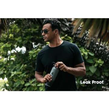 HYDRO CELL Stainless Steel Insulated Water Bottle with Straw - For Cold & Hot Drinks - Metal Vacuum Flask with Screw Cap and Modern Leakproof Sport Thermos for Kids & Adults (Graphite/Black 24oz)