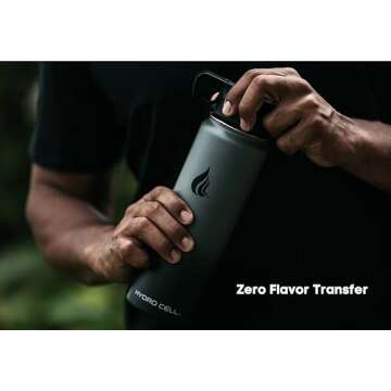 HYDRO CELL Stainless Steel Insulated Water Bottle with Straw - For Cold & Hot Drinks - Metal Vacuum Flask with Screw Cap and Modern Leakproof Sport Thermos for Kids & Adults (Graphite/Black 24oz)