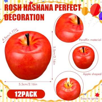 Tondiamo 12 Pcs 12 Pcs Apple Candle Christmas Artificial Creative Apple Shaped Candle Gifts for Wome...