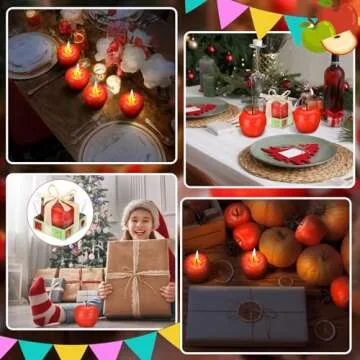 Tondiamo 12 Pcs Apple Candle Creative Gifts for Christmas