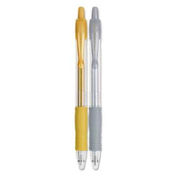 Pilot, G2 Metallics Gel Roller Pens, Fine Point 0.7 mm, Gold & Silver, Pack of 2