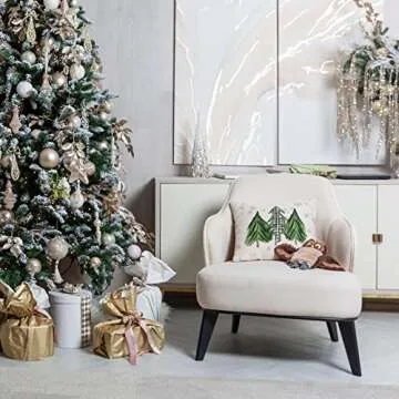 Glaring Christmas Pillow Covers 18x18 Set of 4 Farmhouse Christmas Decorations Merry Tree Joy Let It Snow FA La La Winter Holiday Decor Throw Cushion Case for Home Couch