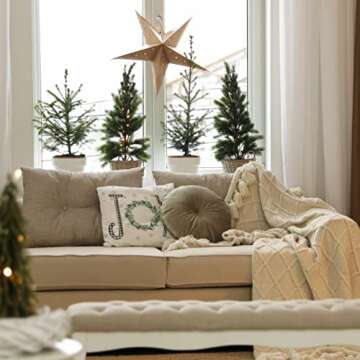 Glaring Christmas Pillow Covers 18x18 Set of 4 Farmhouse Christmas Decorations Merry Tree Joy Let It Snow FA La La Winter Holiday Decor Throw Cushion Case for Home Couch