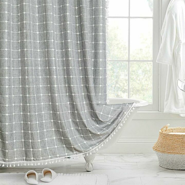 Plaid Waterproof Shower Curtain - Easy to Clean & Stylish