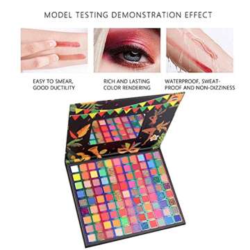 99 Colors Eyeshadow Palette, Rainbow Colors Makeup Eyeshadow Palette, Professional High Pigmented Matte Glitter Makeup Pallet, Waterproof Long Lasting Colorful Eye Shadow Powder