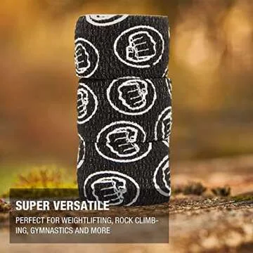 WOD Nation Weightlifting Hook Grip Tape - Comfortable, Stretchy Athletic Thumb Tape for Cross Training – Protects Wrist & Finger - Weight Lifting - Powerlifting (3-Pack, 23ft Each, Black)