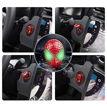 DUNGGLE Car Start Stop Button Cover Ignition Protective Cover Push Start Button Cover Anti-Scratch Car Engine Decoration Ring Car Interior Accessory