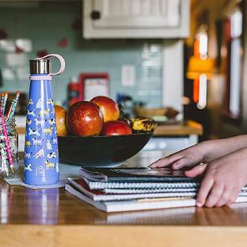 S'well S'ip by S'well Stainless Steel Water Bottle - 15 Oz - Pink Meadow - Double-Walled Vacuum-Insulated Keeps Drinks Cold for 24 Hours and Hot for 10 - with No Condensation - BPA-Free