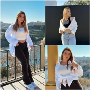 Versatile HOTOUCH White Button Down Shirt for Women