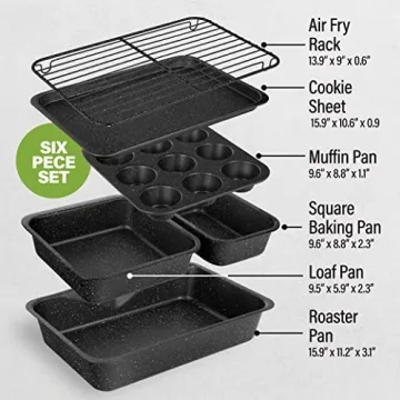 Granitestone 6 Pc Stackable Nonstick Bakeware Set