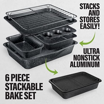 Granitestone 6 Pc Stackable Nonstick Bakeware Set