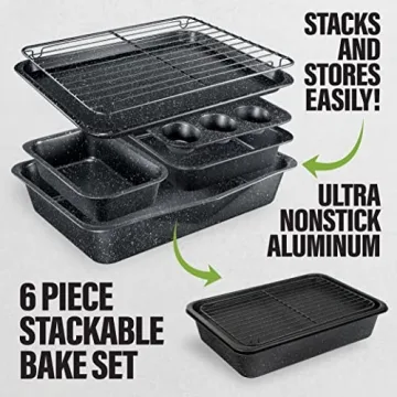 Granitestone 6 Pc Stackable Nonstick Bakeware Set