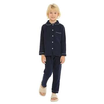 Mud Kingdom Boutique Girls Boys Pajamas Set Collared Long Sleeve Sleepwear