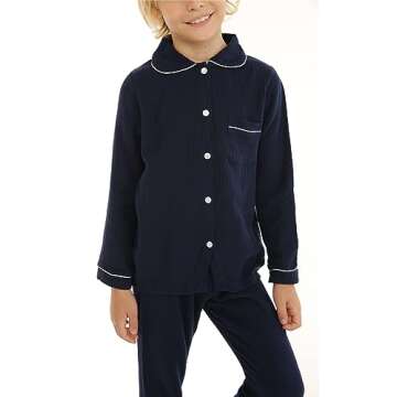 Mud Kingdom Boutique Girls Boys Pajamas Set Collared Long Sleeve Sleepwear