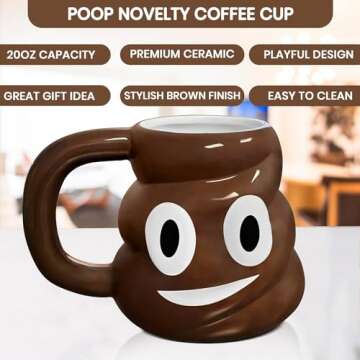Kovot Poop Novelty Coffee Cup - 20oz, Brown - Whimsical Ceramic Mug for a Playful Morning Brew