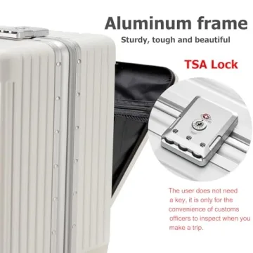 Feilario 24in Spinner Luggage with USB Port & Cup Holder