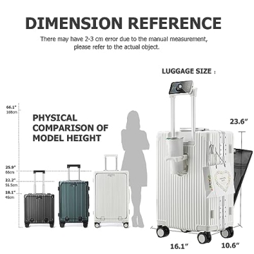 Feilario 24in Spinner Luggage with USB Port & Cup Holder