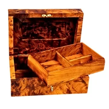 BAZAARDI Hand Carved Wooden Multipurpose Keepsake Box