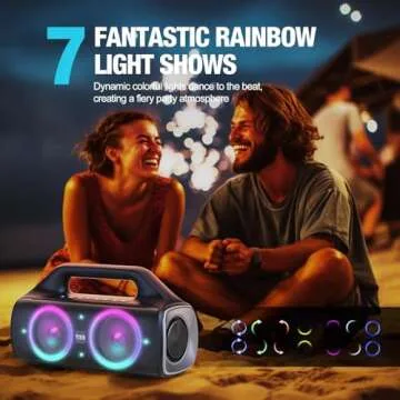 YIER Portable Bluetooth Speakers, 80W Peak Wireless Outdoor Speaker with Subwoofer, Deep Bass, IP67 Waterproof, 100dB Loud Party Speakers for Camping, Beach, Garage