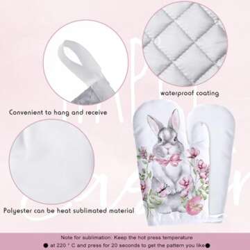 Personalized 12 Pieces Sublimation Oven Mitts Set for Cooking