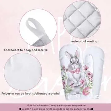 Personalized 12 Pieces Sublimation Oven Mitts Set for Cooking