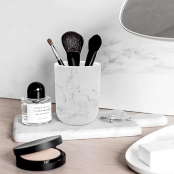 Elegant Polyresin Toothbrush Holder for Marble Style Bathrooms