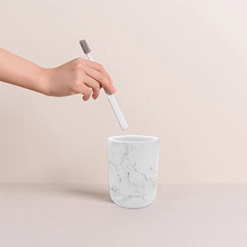 Elegant Polyresin Toothbrush Holder for Marble Style Bathrooms